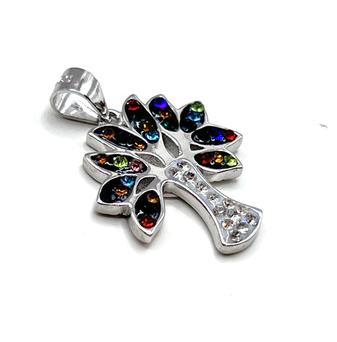 Sterling Silver Colored Tree of Life Pendant